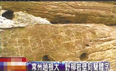 “常州趙根大” 2009年3月27日，臺灣北海岸野柳地質(zhì)公園巖壁上被刻下“中國常州趙根大”字樣。臺灣媒體將此事報道后，趙根大公開道歉。