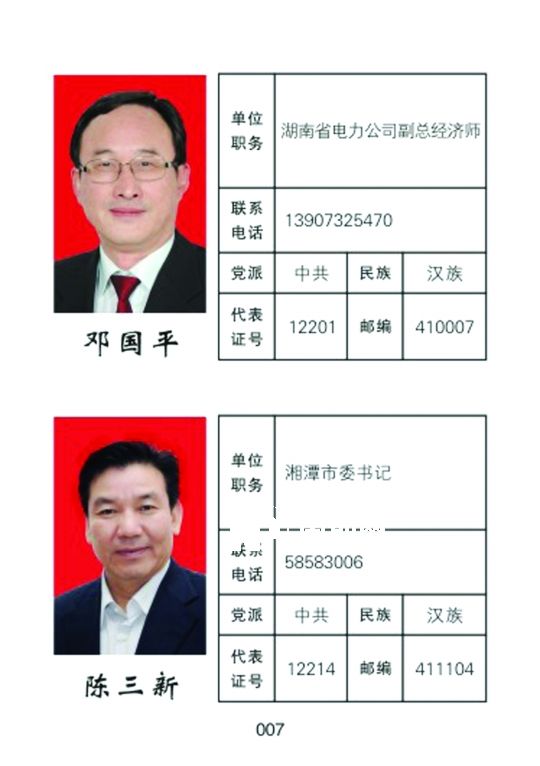 湘潭市人大常委會(huì)官網(wǎng)公開的湖南省委書記徐守盛和湘潭市委書記陳三新的信息。兩人均為湘潭選出的湖南省人大代表，陳三新同時(shí)是湘潭市人大代表。</p><p>