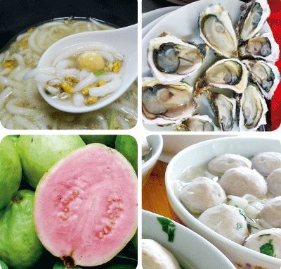 滿街可見新鮮的海鮮、瓜果和手打牛肉丸
