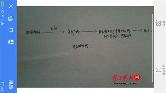 警方根據(jù)這兩張手繪地圖，動用300余人次警力終于將林芳找到。（圖由淮安警方提供）