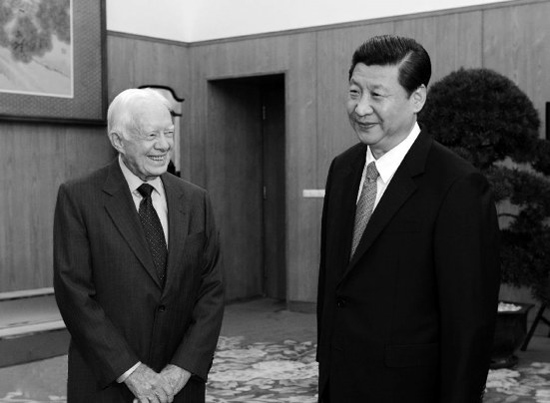 2012年12月13日，中共中央總書記習(xí)近平在中南海會(huì)見美國前總統(tǒng)卡特