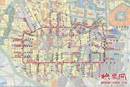 鄭州地鐵5號(hào)線線路圖。